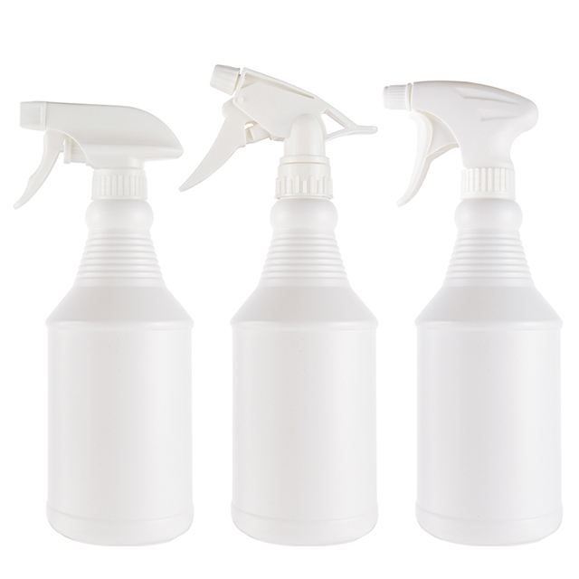 Customized Size Logo Color 750ml PE Plastic Chemical Cleaning Spray Bottle Custom Alcohol Trigger Spray Bottle