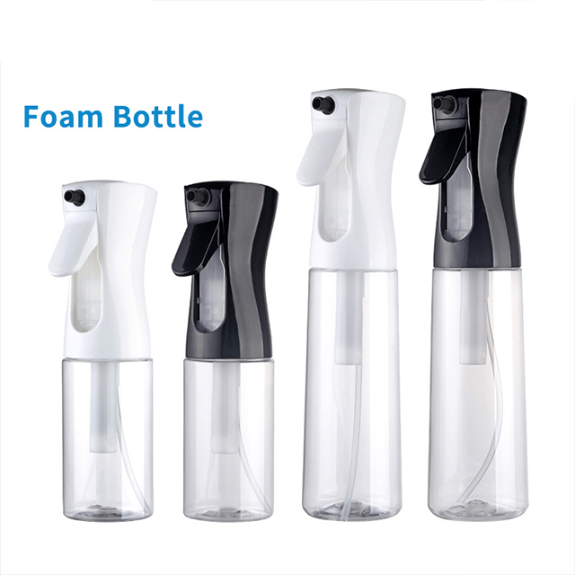 Manufacturer's New 200ml 300ml Black And White Plastic Continuous Foam Spray Bottle for Home Cleaning Car Care