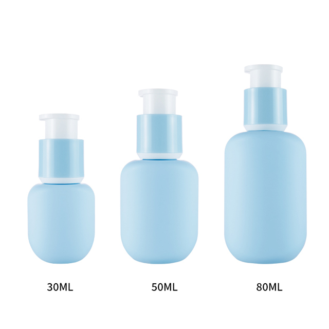 Unique 30ml 50ml 80ml Blue PE Skin Care Cosmetic Lotion Pump Bottle Plastic Travel Shower Gel Shampoo Bottles