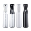 Custom 350ml Black White PET Continuous Mist Spray Bottle Indoor Cleaning And Hair Salon Barber