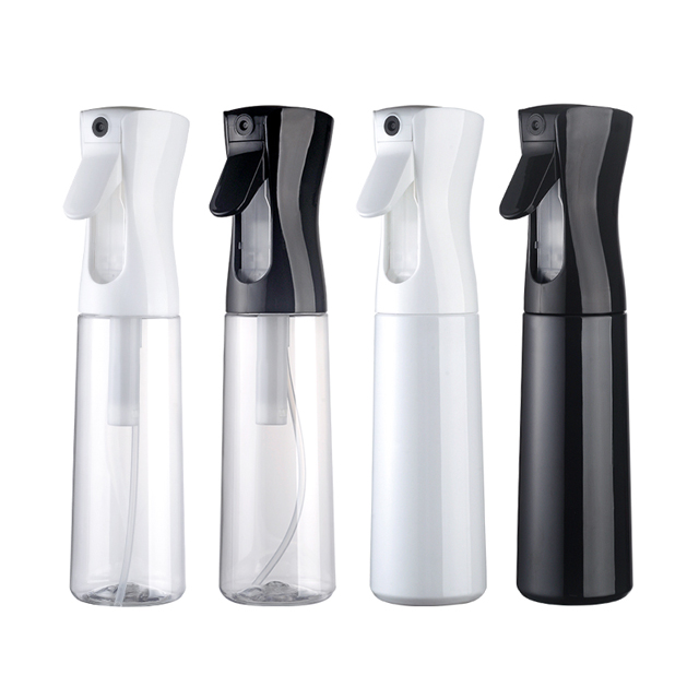 Custom Electroplated Color 300ml Fine Mist Spray Bottle Reusable Hair Multifunction Continuous Spray Bottle