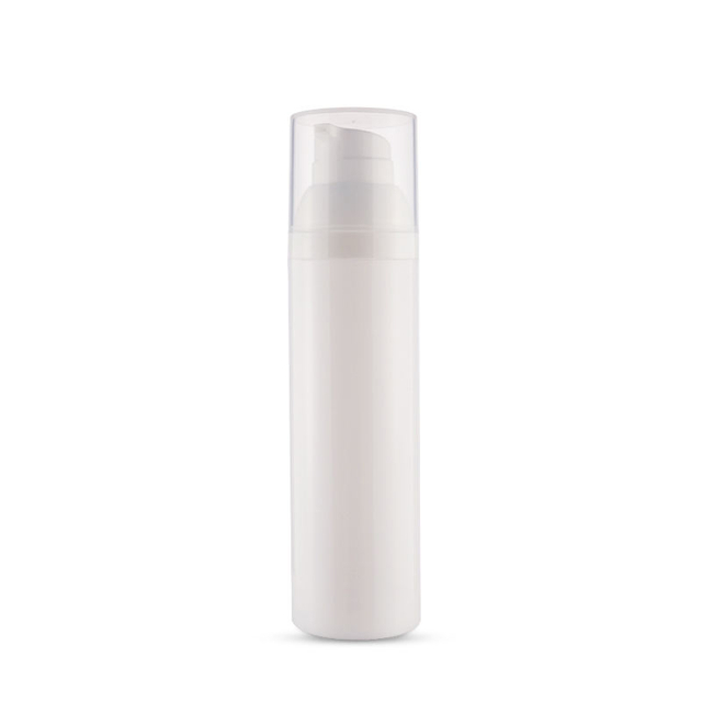 30ml 50ml 75ml White Round Cosmetic Vacuum Pump Bottle PP Plastic Airless Lotion Bottle