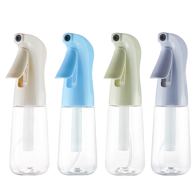 Newly Designed 200ml Plastic Fine Mist Sprayer Transparent Hair Water Continuous Spray Bottle