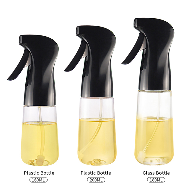 High Quality 160ml/200ml PET Empty Plastic Oil Spray Bottle PP Oil Sprayer for Kitchen Cooking Barbecue Salads