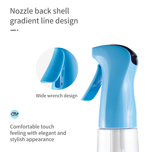 160ml 200ml Blue Clear Plastic Fine Mist Trigger Spray Bottle Hair Salon Continuous Spray Bottle