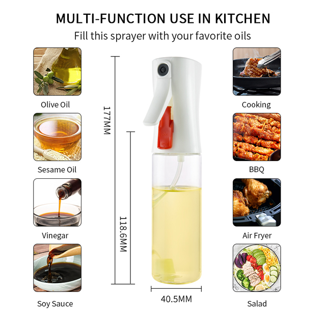 Reusable Cooking Oil Spray Bottle Multifunctional Olive Oil Vinegar Dispenser for Household Kitchen Outdoor Barbecue