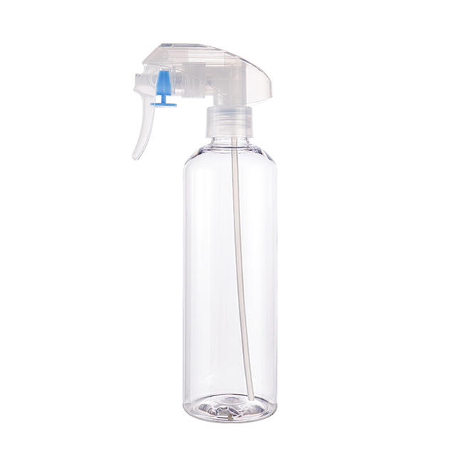 Trigger Spray Bottle 360ml Clear Round PET Empty Bottle Plastic Alcohol Cleaning Spray Bottle