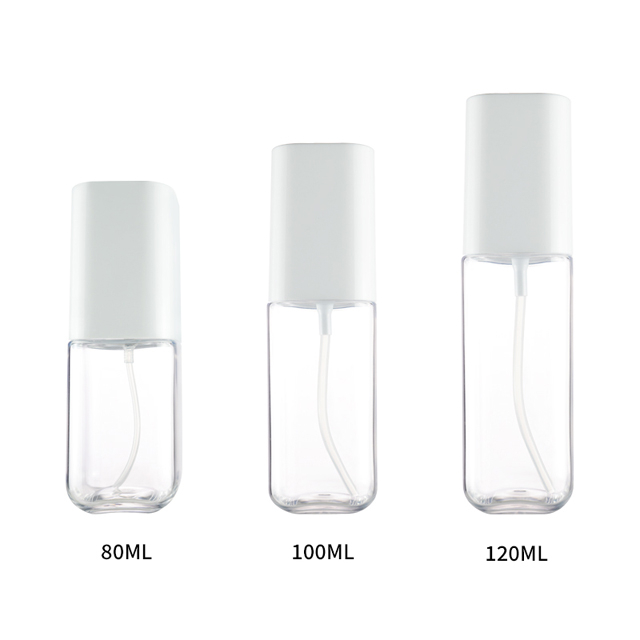 Reusable 80ml 100ml 120ml Plastic Square Mini Spray Bottle Travel-sized Lotion Pump Bottle for Personal Care Cosmetics Packaging