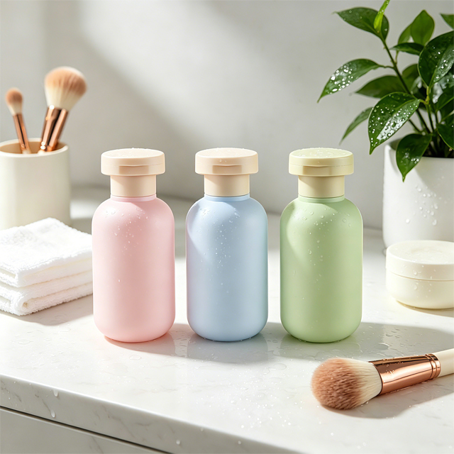 100ml Colorful Plastic Shampoo Liquid Bottle with Flip Lid - Portable, Squeezable Travel Cosmetic And Personal Care Bottle Set