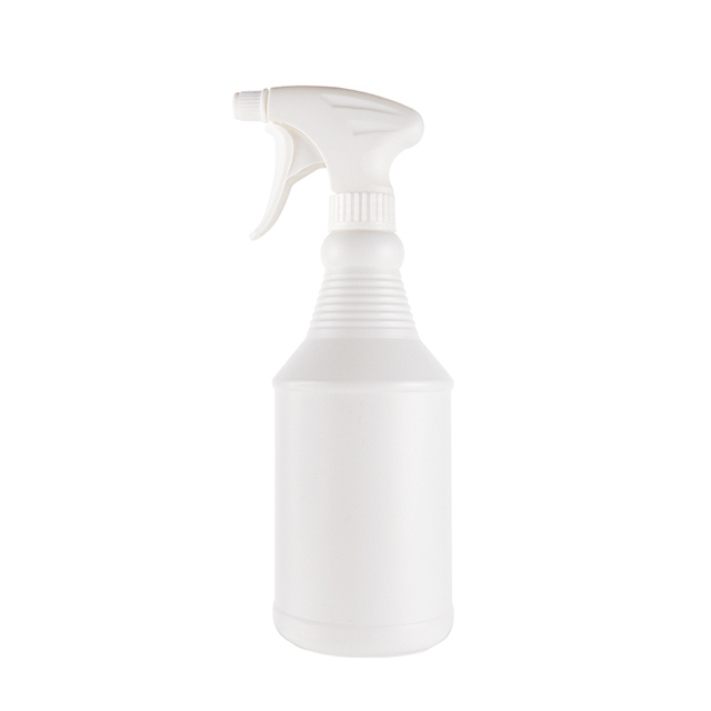 Custom 750ml White PE Thread Plastic Acid And Alkali Trigger Spray Bottle for Household Cleaning Watering Flowers