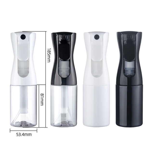 Manufacturers 160ml 5oz PET Water Continuous Sprayer Plastic Fine Mist Salon Black Hair Spray Bottle for Face