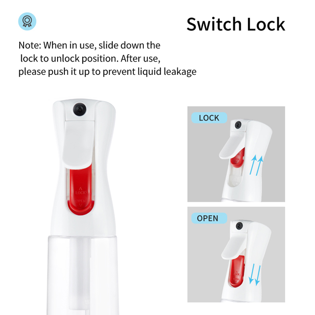 OEM 500ml Reusable PET Continuous Spray Bottle Lock Nozzle for Indoor Cleaning Outdoor Gardening Disinfecting