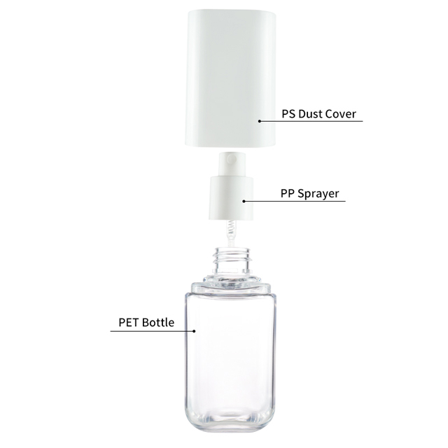 Reusable 80ml 100ml 120ml Plastic Square Mini Spray Bottle Travel-sized Lotion Pump Bottle for Personal Care Cosmetics Packaging