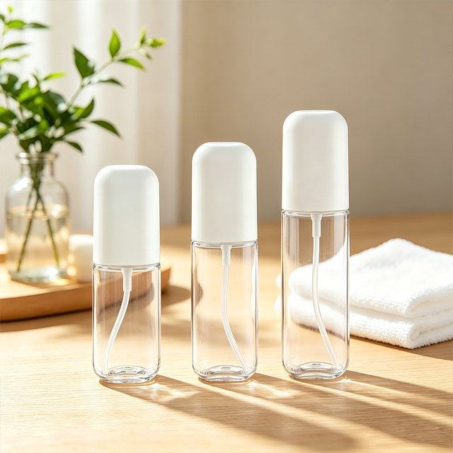 Reusable 80ml 100ml 120ml Plastic Square Mini Spray Bottle Travel-sized Lotion Pump Bottle for Personal Care Cosmetics Packaging