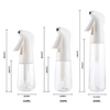 Newly Designed 200ml Plastic Fine Mist Sprayer Transparent Hair Water Continuous Spray Bottle
