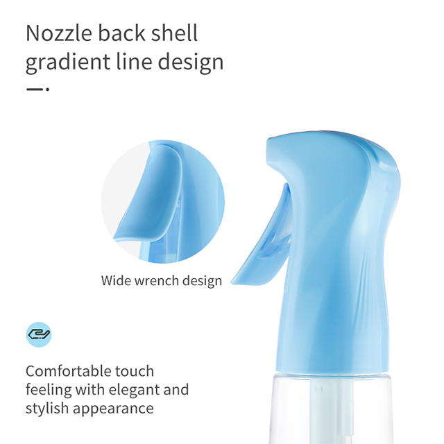 Factory Newly Designed 200ml Color Pet Continuous Spray Bottle for Personal Care Household Cleaning