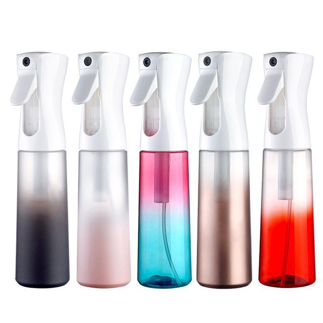 Hot Sales 200ml 300ml Plastic Salon Beauty Tools Gradual Color Change Hair Spray Bottle 10oz Fine Mist Continuous Spray Bottle