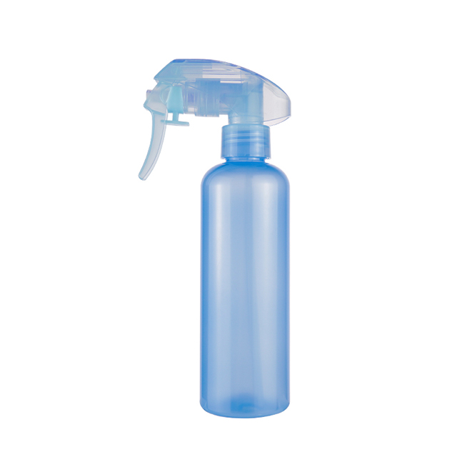 Custom 200ml Fine Mist Transparent Blue PET Spray Bottle for Personal Care Alcohol Cleaning