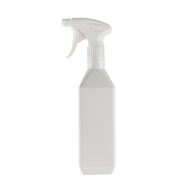 Empty Refillable Liquid Container 300ml 500ml White PE Plastic Cleaning Spray Bottles with Trigger Sprayer