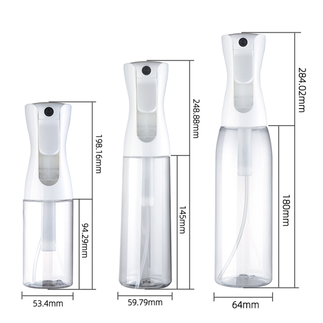 200ml 300ml 5oz Reusable Plastic Hair Baber Water Fine Mist Sprayer Continuous Spray Bottle