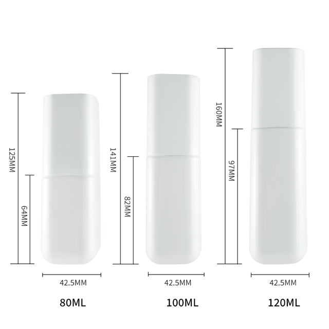 Reusable 80ml 100ml 120ml Plastic Square Mini Spray Bottle Travel-sized Lotion Pump Bottle for Personal Care Cosmetics Packaging