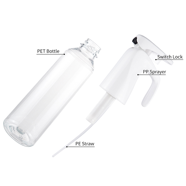 Newly Design 200ml 300ml Reusable Household Cleaning Plastic Garden Sprayer Cosmetics Fine Mist Continuous Spray Bottle