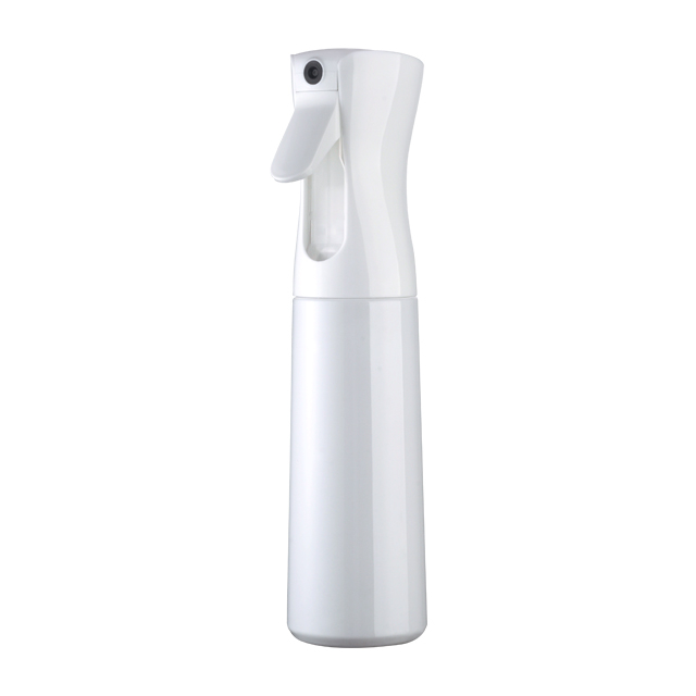 Custom 350ml Black White PET Continuous Mist Spray Bottle Indoor Cleaning And Hair Salon Barber