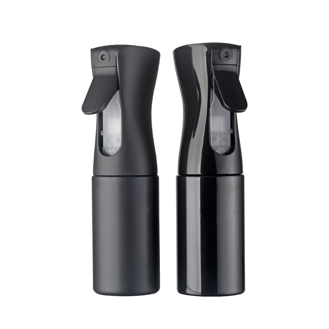 China High Quality 200ML 300ML Matte Black Water Hair Spray Plastic Sprayer Bottle Alcohol Fine Mist Continuous Spray Bottle