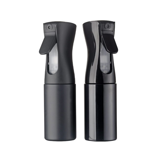 China High Quality 200ML 300ML Matte Black Water Hair Spray Plastic Sprayer Bottle Alcohol Fine Mist Continuous Spray Bottle