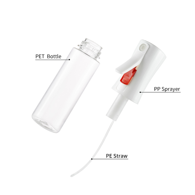 Newly Designed 80ml 100ml 180ml Transparent Continuous Spray Bottle Plastic Fine Mist Hydrating Beauty Hair Care Spray Bottle