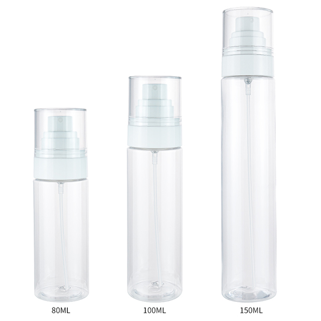Wholesale 80ml 100ml 150ml Plastic Clear Spray Bottle Refillable Cosmetics Travel Fine Mist Sprayer Bottle
